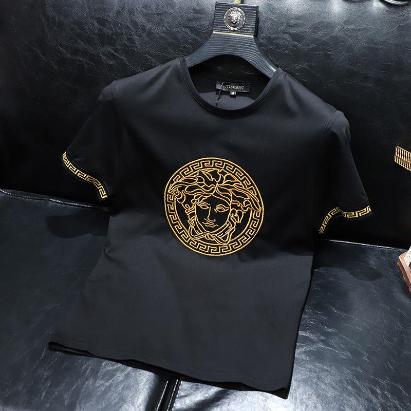 Áo Thun Tay Ngắn Thêu Họa Tiết Versace Thời Trang Mùa Hè 2022 Cho Nam