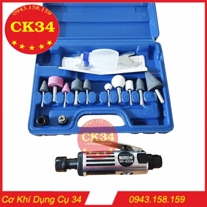 Bộ máy mài hơi, mài săm lốp cầm tay BORO kèm đầu mài chính hãng