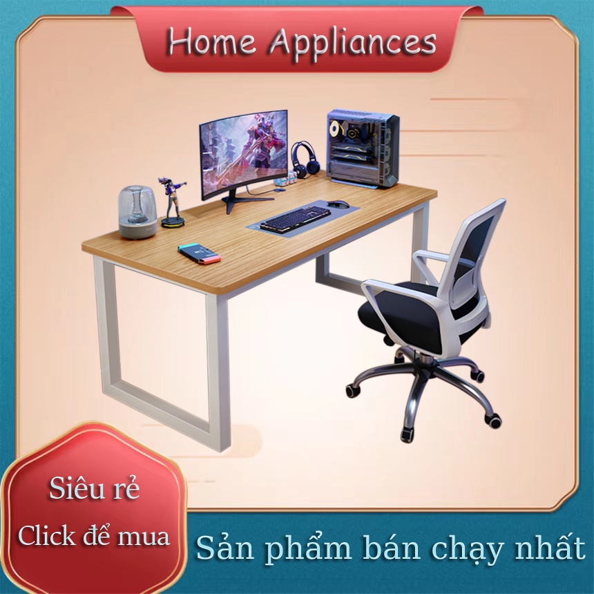 Bàn làm việc gỗ, Bàn kệ lửng chân sắt dùng cho văn phòng, học bài, để máy tính cho học sinh, sinh viên GIÁ XƯỞNG