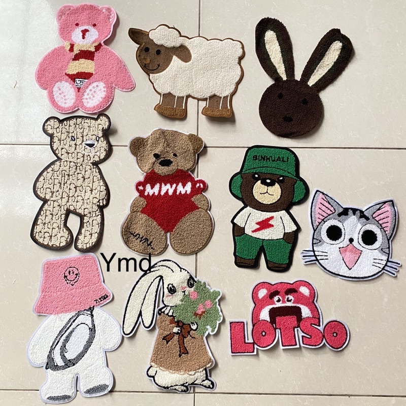 Hình trang trí quần áo + xù + may vá + áo phông