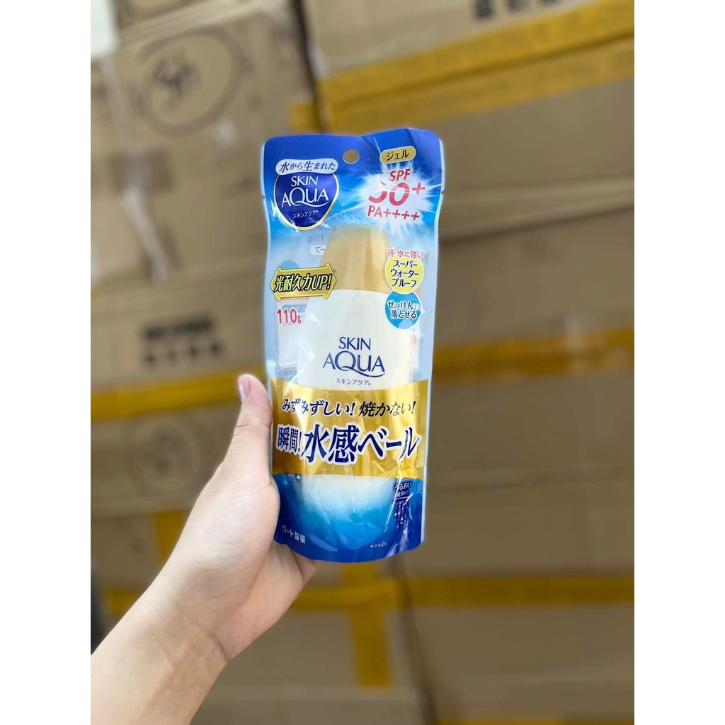 Kem chống nắng Skin Aqua Gel chai trắng 110g nội địa nhật Bản
