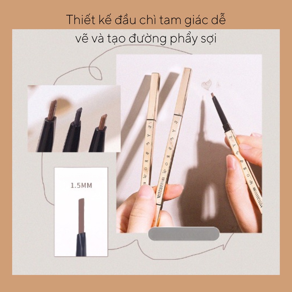 Chì kẻ mày Xixi Eyebrow Shape nội địa trung - Bút kẻ mày đầu tam giác chống nước chính hãng