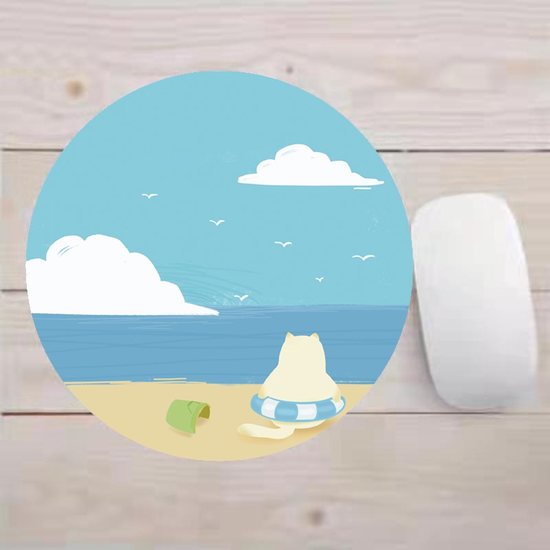 Lót chuột, bàn di chuột hình tròn 20x20cm họa tiết ngộ nghĩnh, cute