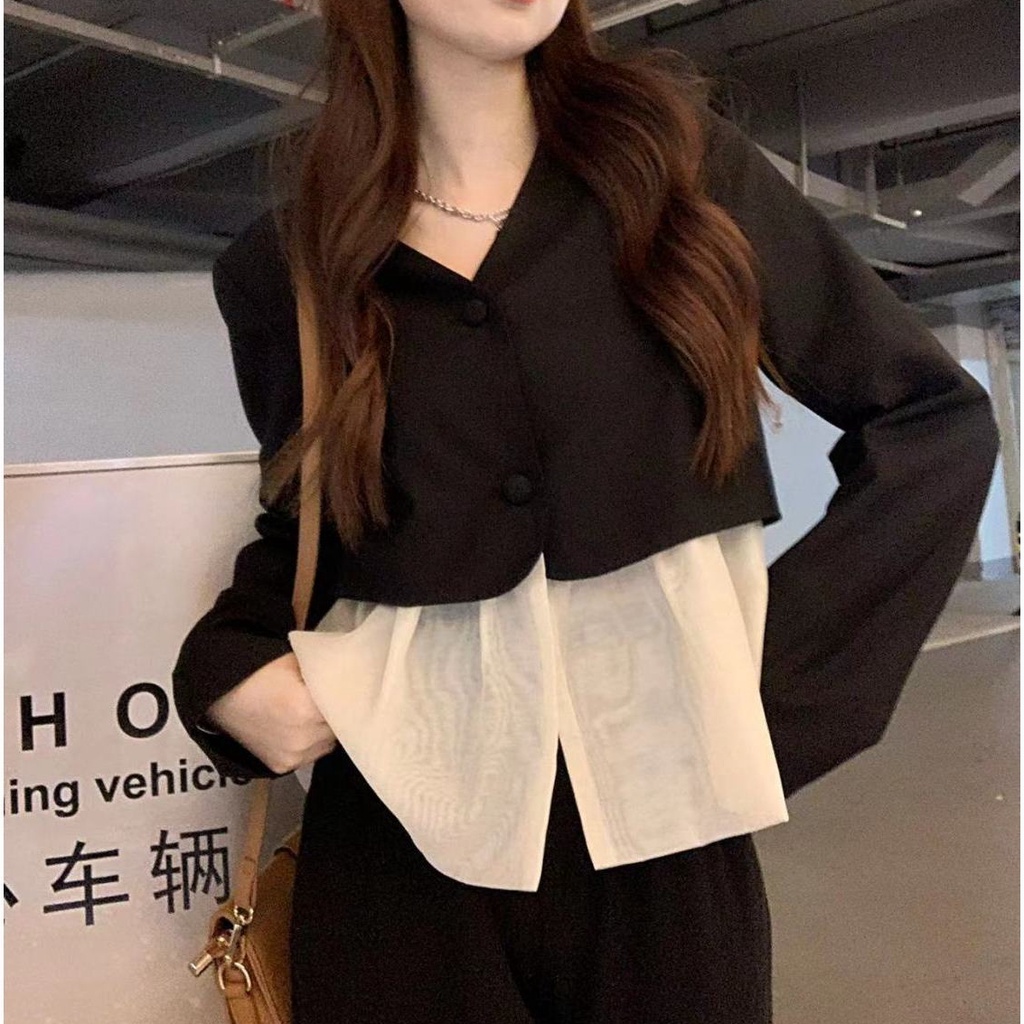 Áo Lưới Tay Dài Cổ Chữ V Thời Trang Mùa Thu Mới Dành Cho Nữ