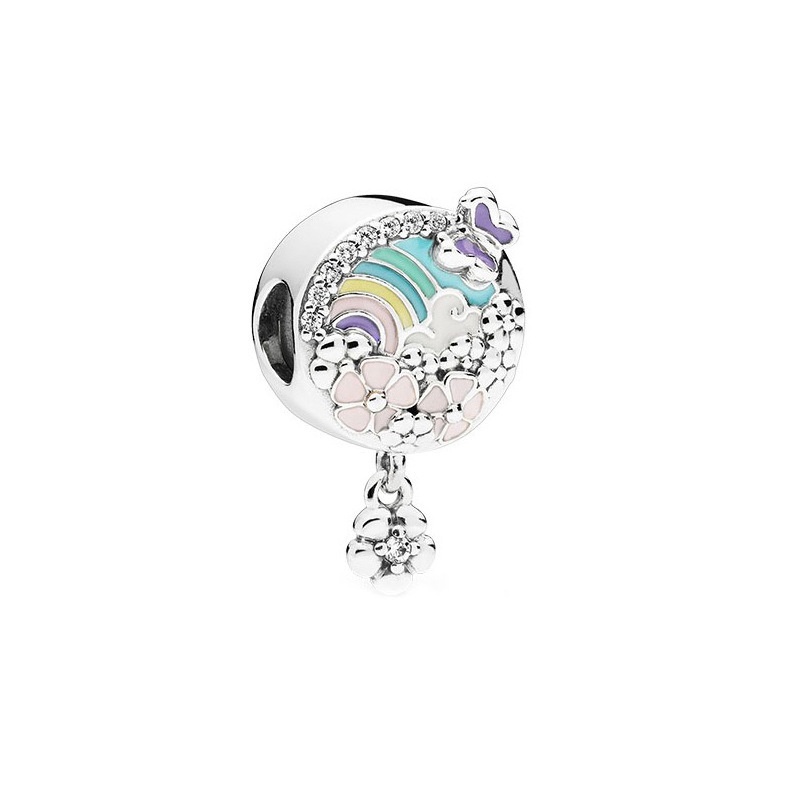 PANDORA Mặt Dây Chuyền Bạc 925 Hình Cánh Bướm Đính Đá DIY