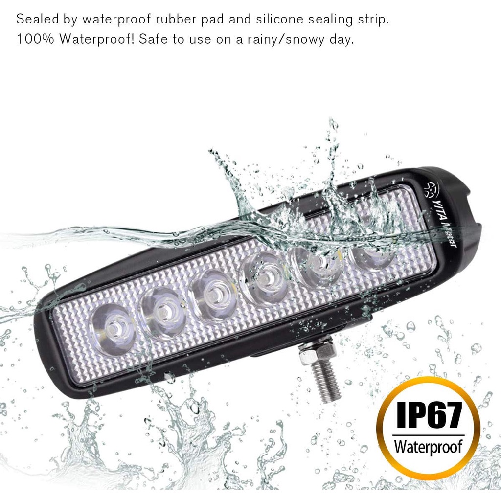 Đèn Led 6 Bóng 18W Siêu Sáng Chuyên Dụng Cho Xe Jeep Off Road SUV ATV Truck