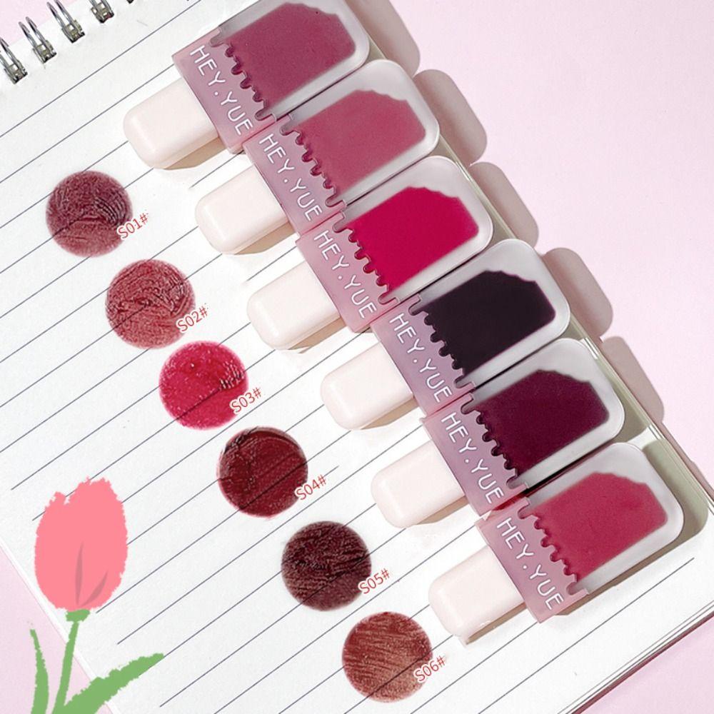 Son Bóng 6 Màu Tùy Chọn Chống Nước Lâu Trôi Phong Cách Hàn Quốc