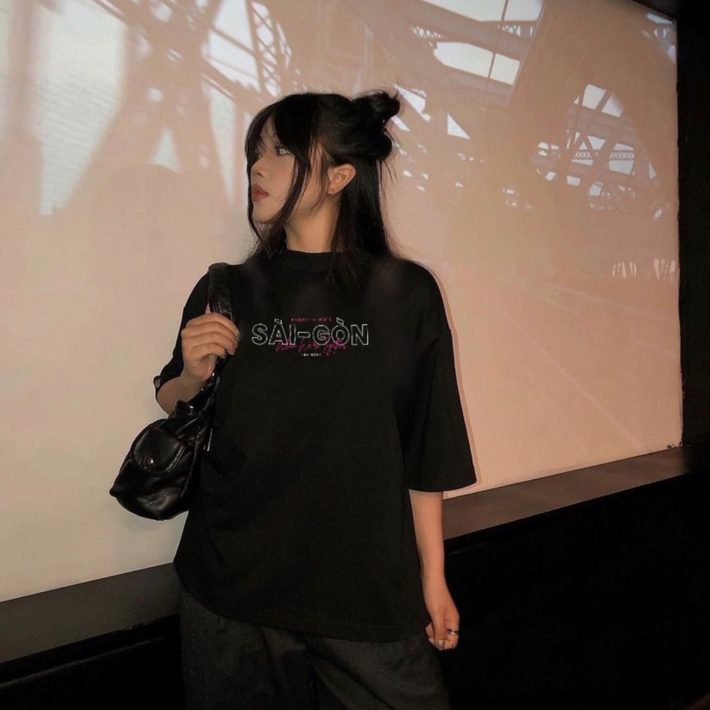 Baby Tee Unisex Couple Áo Thun Cặp Đôi Local Brand TNC Kiểu Phông Nam Nữ Đen Bạn Thân Mặc Đi Chơi "Sàigon Everything"