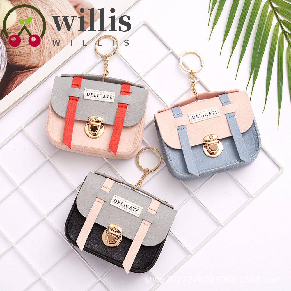 Ví Đựng Tiền Xu / Chìa Khóa Mini Bằng Da PU Có Móc Treo Tiện Dụng