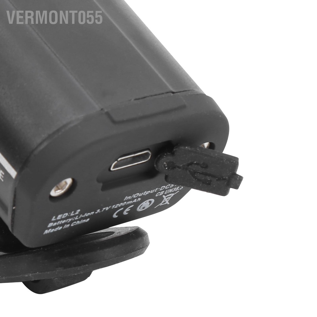 Vermont055 Đèn pha xe đạp LED Thiết bị đèn trước độ sáng cao cho leo núi đi đêm ngoài trời