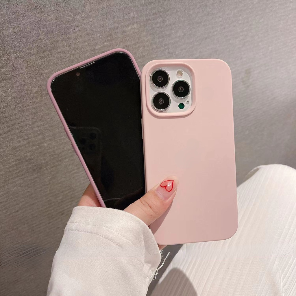 Ốp Điện Thoại Silicon Màu Trơn Thời Trang Cho IPhone 14 Pro MAX 12 13 Pro MAX