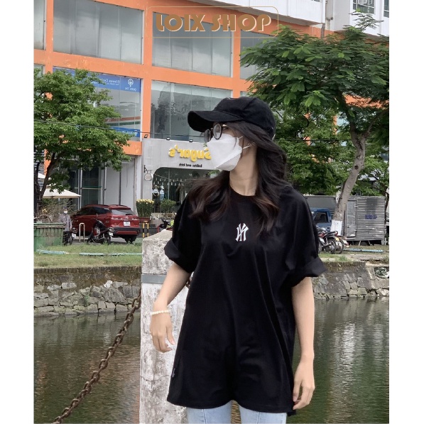 Áo thun MLB form rộng phong cách unisex phông NY basic nam nữ tay lỡ chất liệu cotton oversize LOIX