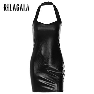 RelaGala Thời Trang Nữ Màu Trơn Treo Không Tay Lưng Gợi Cảm
