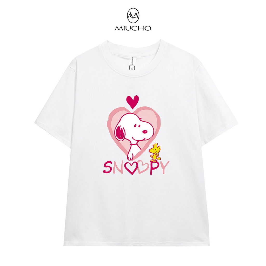 Áo thun nữ cổ tròn chất liệu cotton mềm mại form regular AR012 Miucho in hoạ tiết
