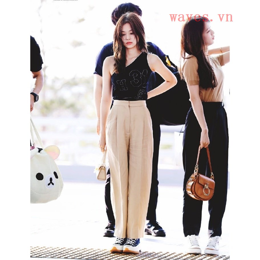 Quần Dài Ống Rộng Lưng Cao Phong Cách Blackpink Jin Zhini jennie