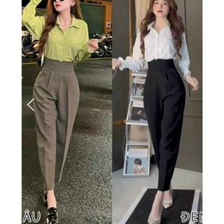 Quần baggy công sở nữ cạp v lưng cao siêu sang chảnh ap95