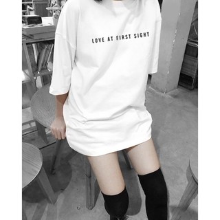 Áo thun nữ unisex tay lỡ form rộng love at first sight vải dày mịn SIÊU HOT
