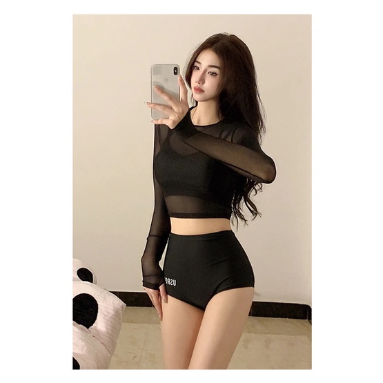 Đồ bơi nữ dài tay chống nắng 3 món thời trang Hàn Quốc