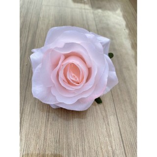 (9cm) Đầu bông hồng lụa ruby trang trí