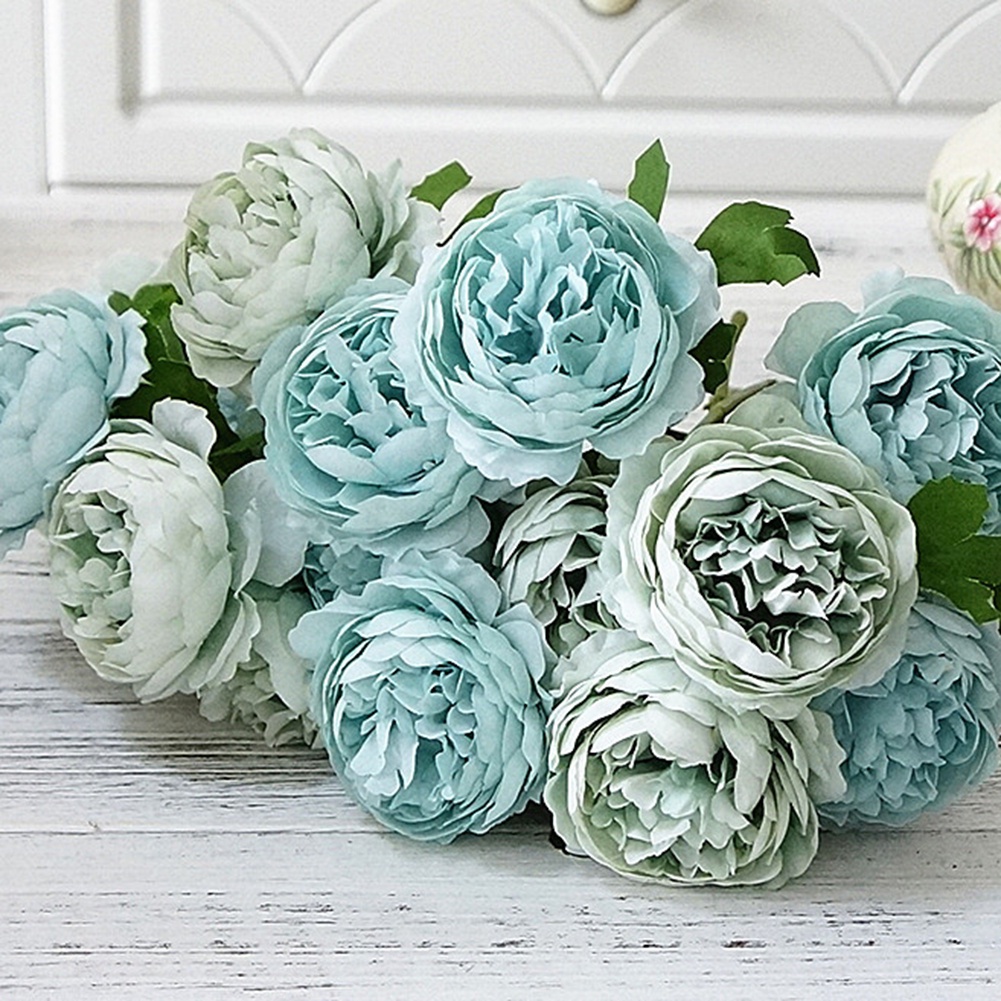 1 Cành Hoa Hồng Giả Bằng Hoa Cẩm Tú Cầu Trang Trí Nhà Cửa