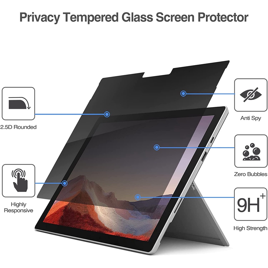 Phim lọc quyền riêng tư Màng Lọc Bảo Vệ Màn Hình Chống Nhìn Trộm Cho 12.3 Inch Surface Pro 7 Plus Pro 7 Pro 6 Pro 5 Pro 4 Pro 3 Go 1 2 3