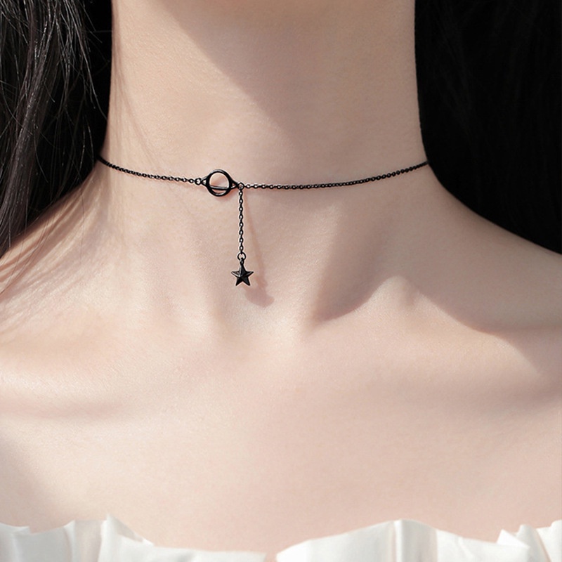 Vòng cổ Hình Hành Tinh Ngôi Sao Đơn Giản Phong Cách Hàn Quốc