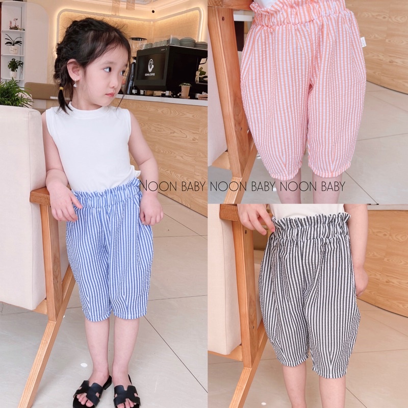 Quần Bom kẻ cho bé gái chất thô xốp