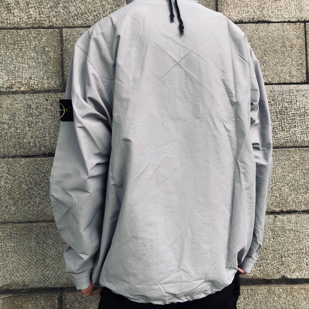 Hàng Có Sẵn Áo Khoác Đá S-XL Khóa Kéo Chéo Siêu Nhẹ Chống Gió Không Thấm Nước Màu Đen Xám jaket lelaki Thời Trang Mới Cho Nam