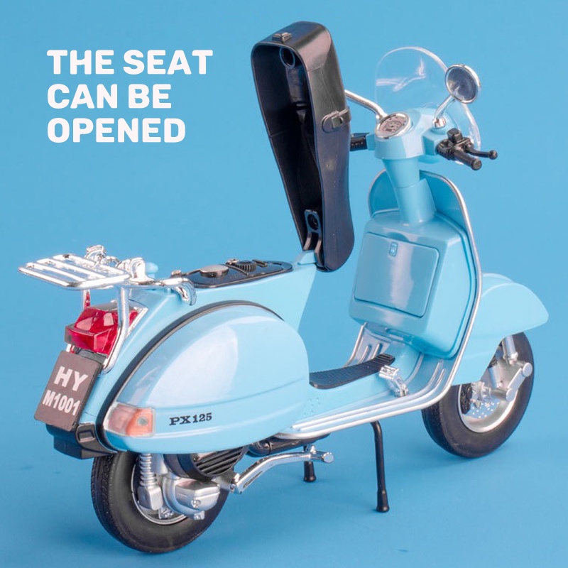 Mô Hình Xe Vespa 125 Tỉ Lệ 1: 10 Bằng Hợp Kim Có Đèn Và Nhạc Cho Bé