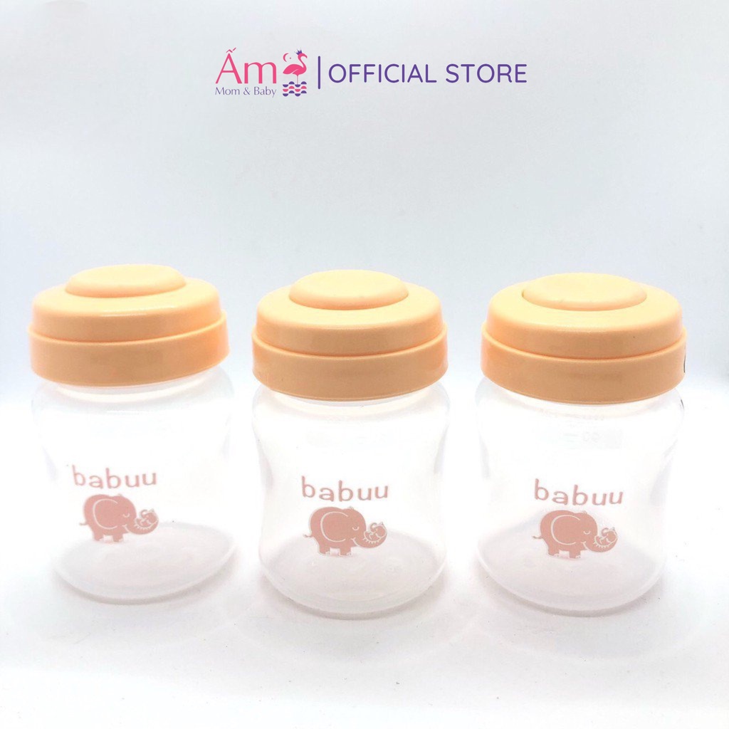 Bộ 3 Bình Trữ Sữa Cho Mẹ Và Bé Babuu 120ml PP Bởi Ấm Baby Nhật Bản Cổ Rộng Tiện Lợi Ấm Gift Decor