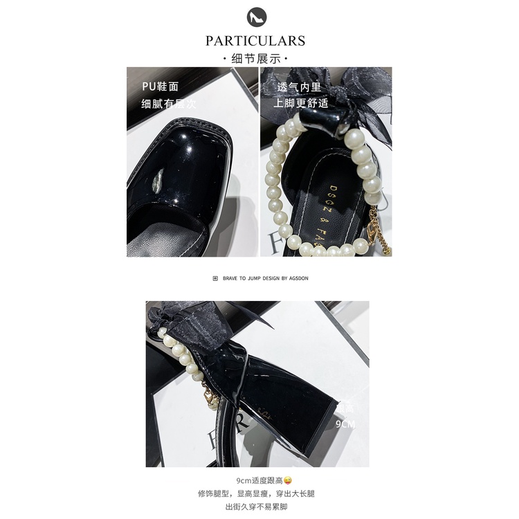 Giày nữ big size cao gót 9cm size 40 41 42 gót vuông