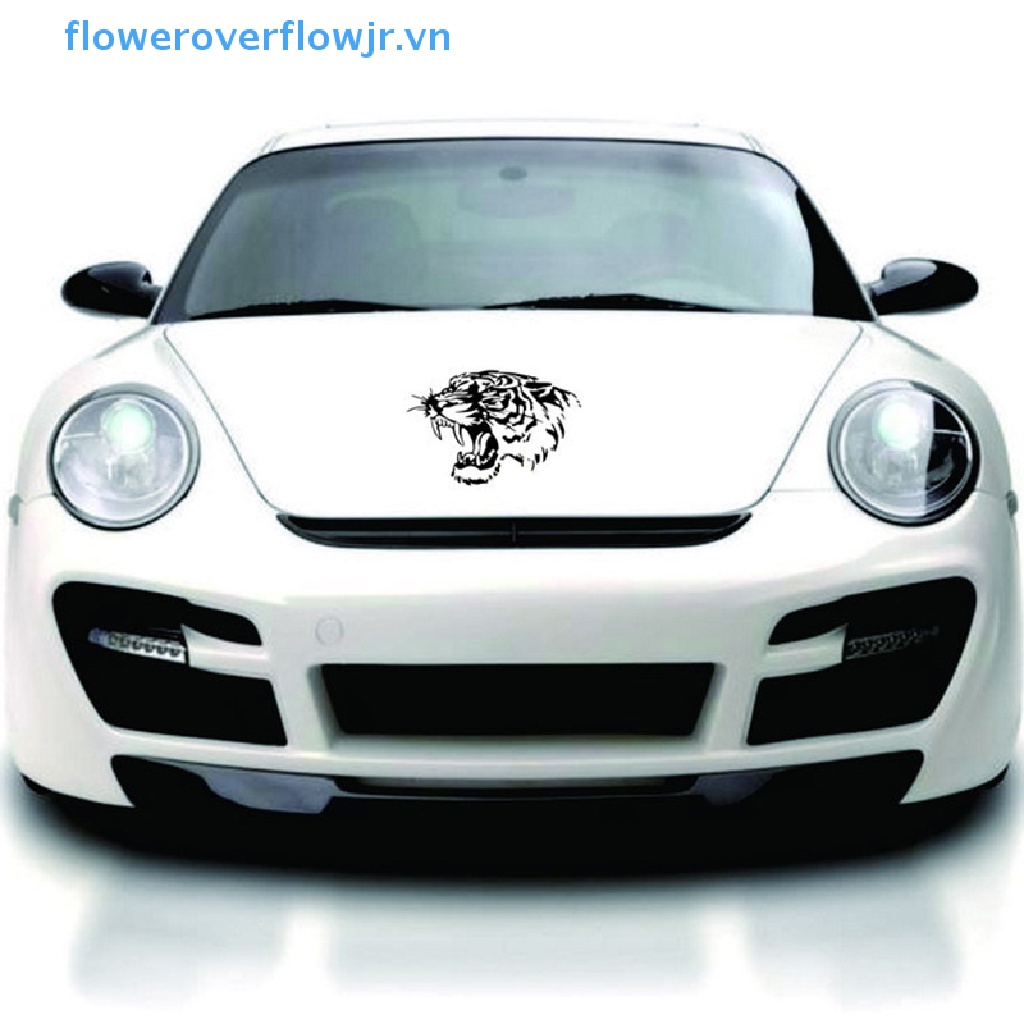 Đề Can Vinyl Hình Đầu Hổ Mạnh Mẽ Cá Tính Trang Trí Xe Hơi / Xe Máy Kích Thước 28X28CM