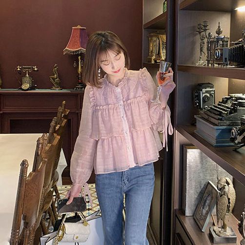 Áo Sơ Mi Chiffon Tay Dài Che Bụng Thời Trang Xuân Thu Cho Nữ Size 3Xl