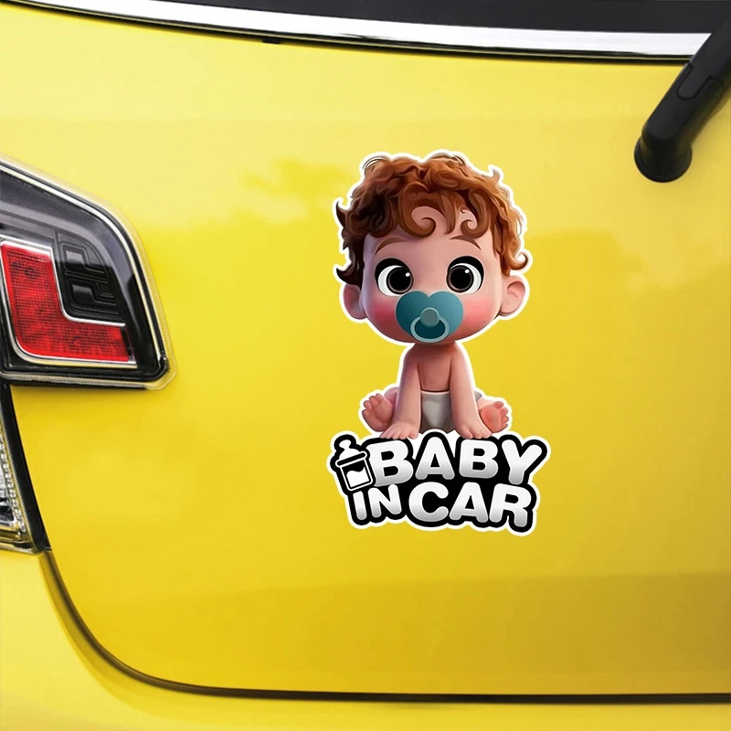 Miếng Dán Trang Trí Xe Hơi in Chữ Baby in Car Bằng Vinyl Chống Thấm Nước