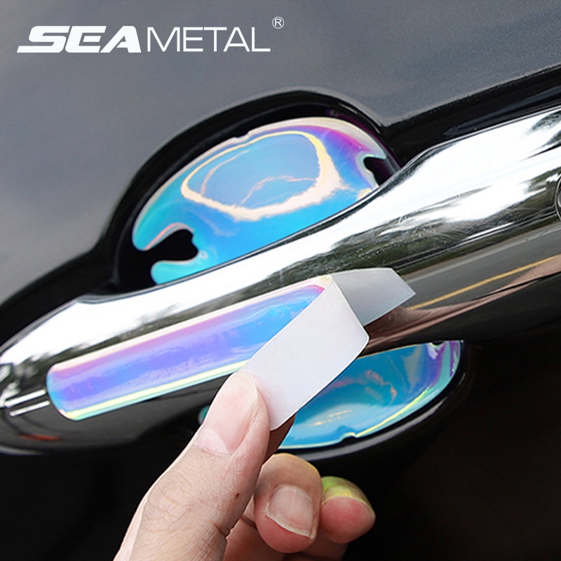 SEAMETAL Miếng Dán Tay Nắm Cửa Xe Hơi Bằng Kim Loại Chống Trầy Xước Bảo Vệ An Toàn