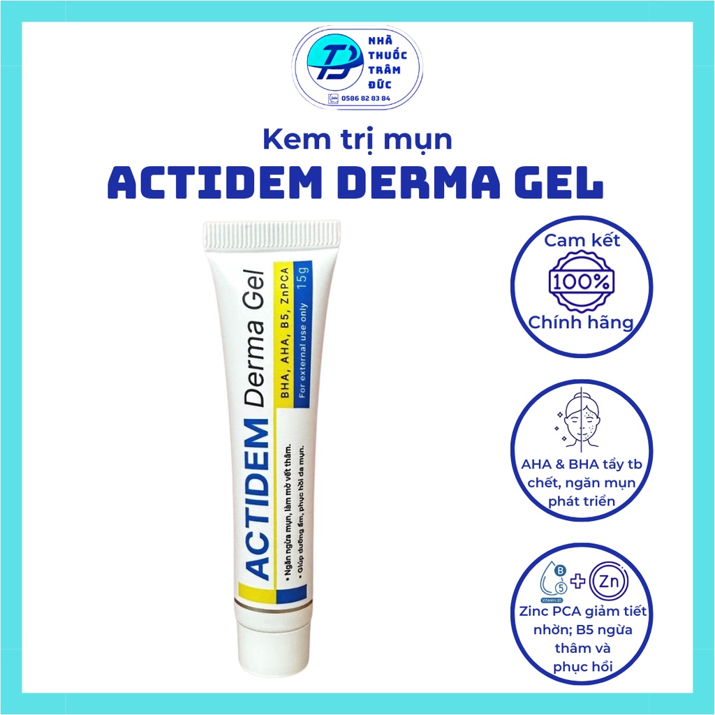 Gel giảm mụn, dưỡng ẩm da Actidem Derma Gel 18/40