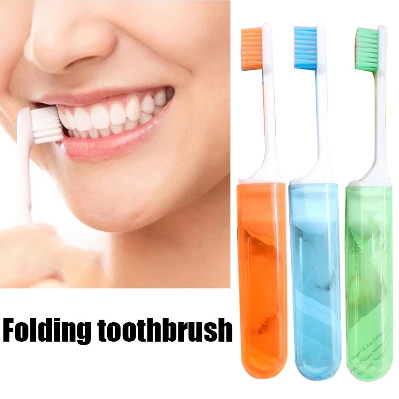 1 Bàn Chải Đánh Răng Lông Mềm Chống Bụi Có Thể Gấp Gọn Mang Đi Du Lịch Tiện Lợi