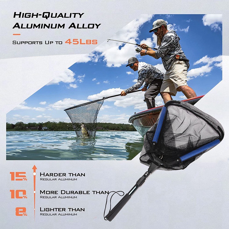 Lưới Đánh Bắt Cá Có Thể Gấp Gọn Với Tay Cầm Cao Su Tiện Dụng