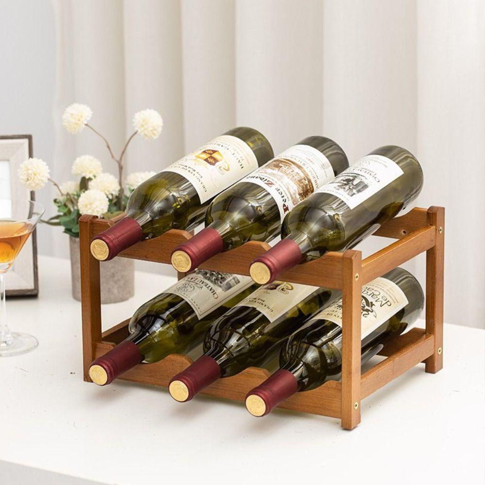 Epoch Giá Đỡ Chai Rượu Vang Bằng Gỗ Màu Trơn Kiểu Vintage