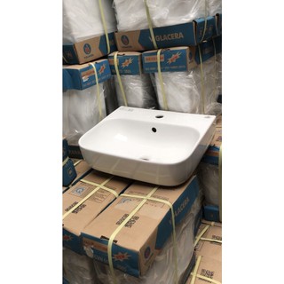 Chậu lavabo treo tường V23 Viglacera men nano nung cao cấp Kích thước: 450x380x185mm, có bu long to bắt chậu