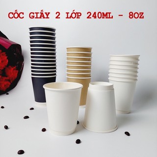Set 50 Cốc giấy 2 lớp 240ml - 8oz