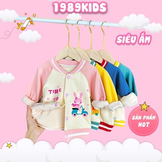 Áo Khoác Cho Bé Lót Nỉ Từ 12 Tháng Đến 6 Tuổi In Hình Hoạt Hình Dễ Thương Ấm Áp
