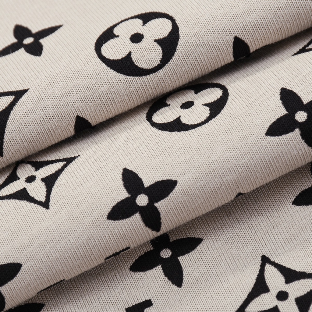 Áo Thun Nỉ In Logo Monogram Thiết Kế Sang Trọng Phong Cách Đường Phố 22ss