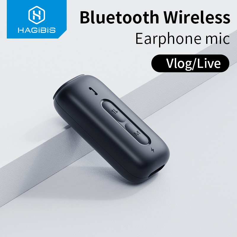 Micro Bluetooth Không Dây Thu Âm Giọng Nói Hagibis Cho iPhone iPad Live Stream Vlog YouTube Facebook