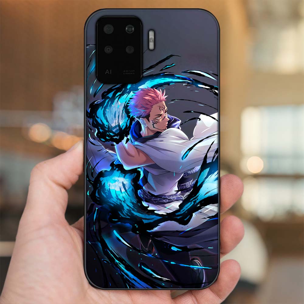 Ốp lưng Oppo A94 viền đen in hình Sukuna Yuji Jujutsu Kaisen Chú Thuật Hồi Chiến