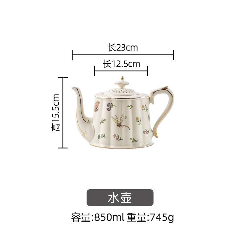 Bộ Ấm Trà / Tách Cà Phê / Ấm Trà Bằng Gốm Sứ Họa Tiết Hoa Phong Cách Hoàng Gia retro Châu Âu