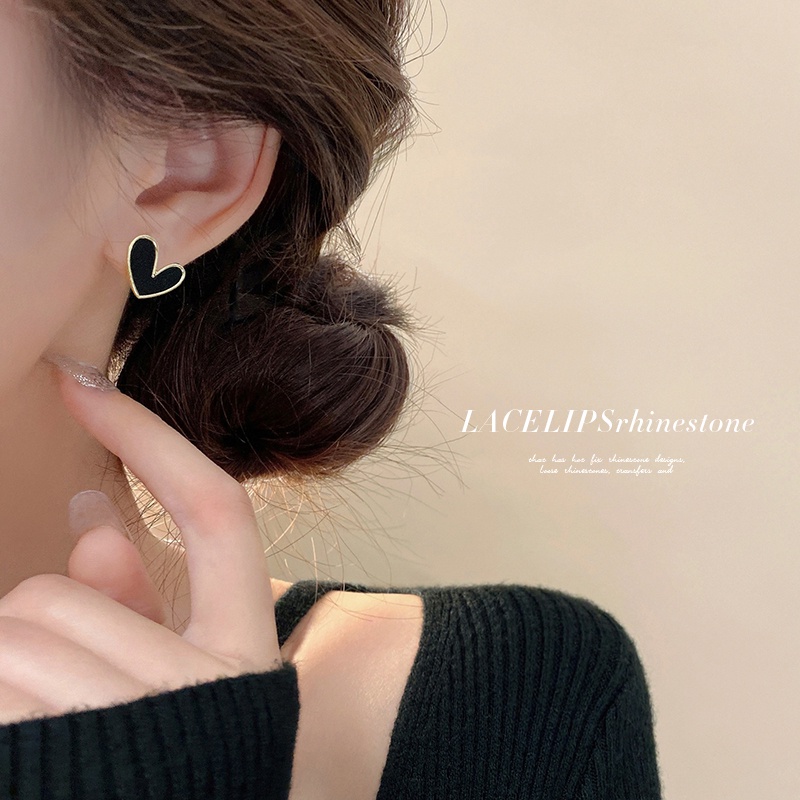 Bông Tai Mạ Bạc 925 Hình Trái Tim Thời Trang Phong Cách Mới 2023