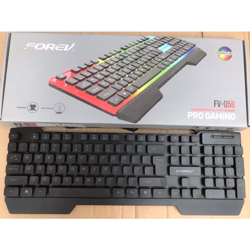 Bàn Phím Máy Tính Văn Phòng Để Bàn PC Laptop Có Dây Giả Cơ Gaming Led FOREV FV Q58 Giá Rẻ Chất Lượng