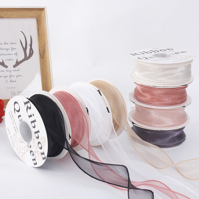 Cuộn Dây Ruy Băng Dài 4cm Rộng 10Yards  Trang Trí Bó Hoa