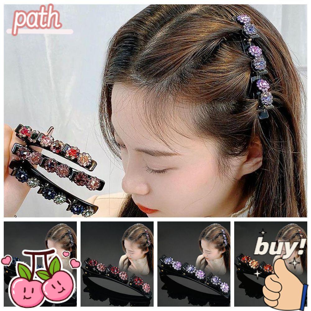 Set 3 / 5 Kẹp Tóc Bện Tạo Kiểu Tóc Đính Hoa Thời Trang Cho Nữ|Kẹp Tóc Đính Đá Lấp Lánh Thời Trang
